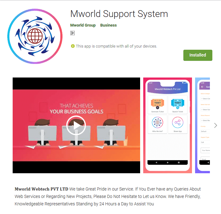 Mworld Support System